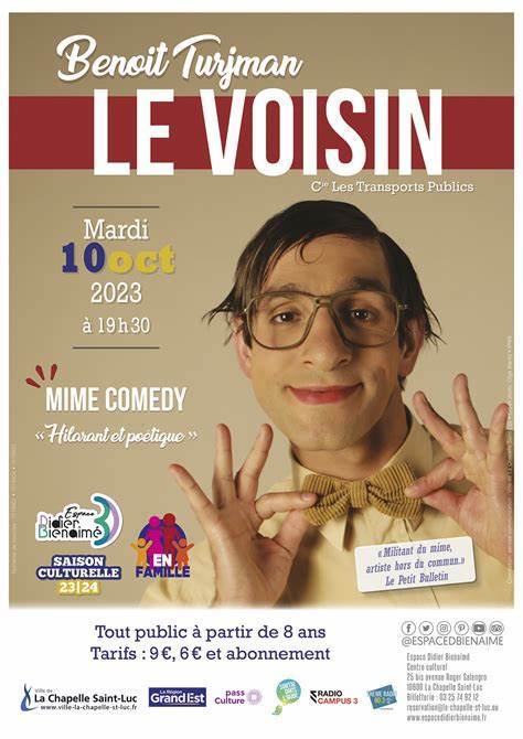 Affiche de la pièce de théâtre "Le Voisin" de 2024 - Compagnie de théâtre lyonnaise Nandi - Saison culturelle 2022/2023