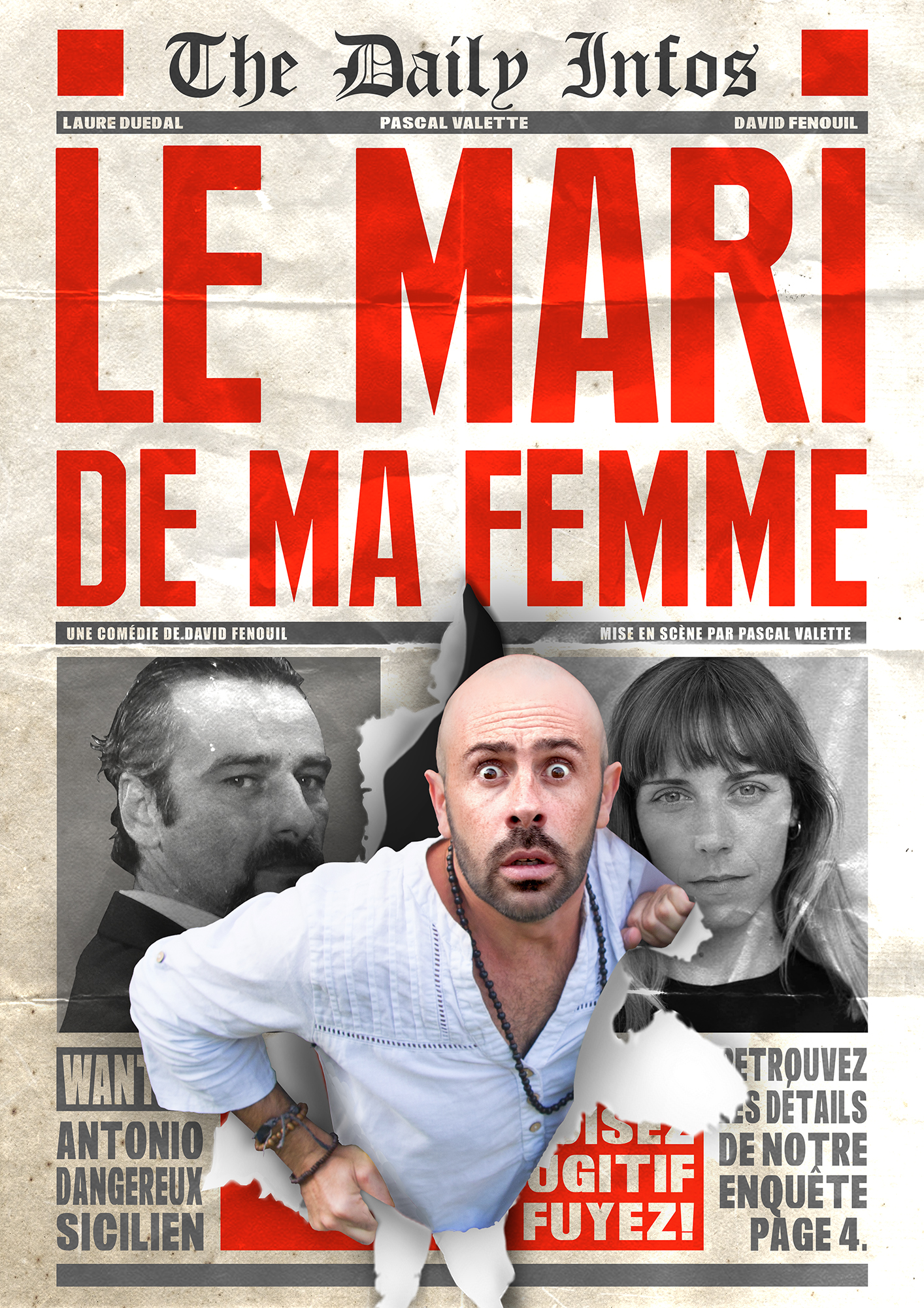 Affiche de la pièce de théâtre "Le Mari de ma Femme" présentée au Domaine de Damian pour la saison culturelle 2025/2026